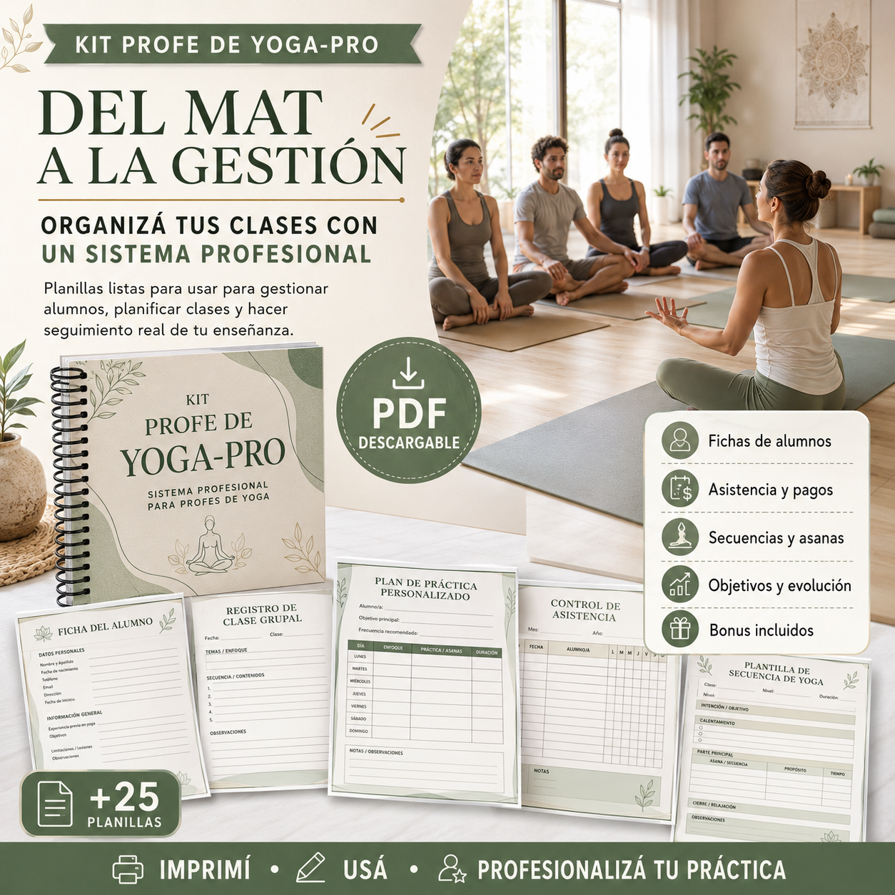 Planillas Exclusivas Profe de Yoga