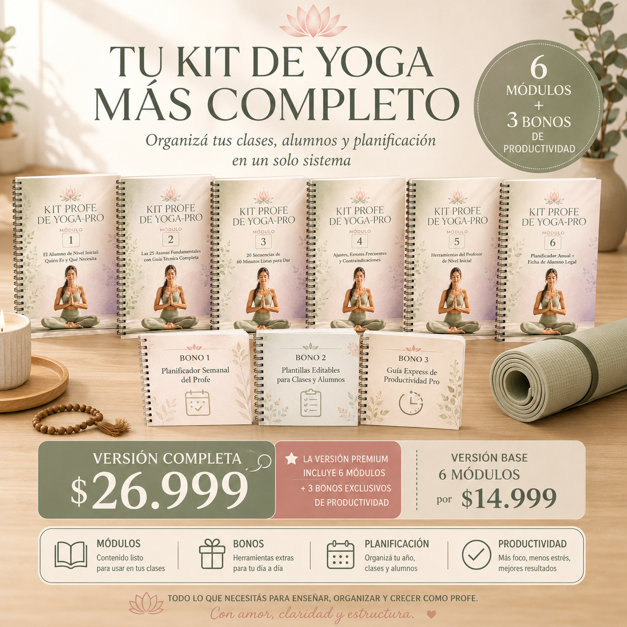 Kit Profe de Yoga-Pro Full+Bonos Productividad